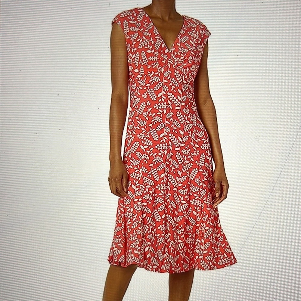 Anne Klein Red Floral Midi Dress